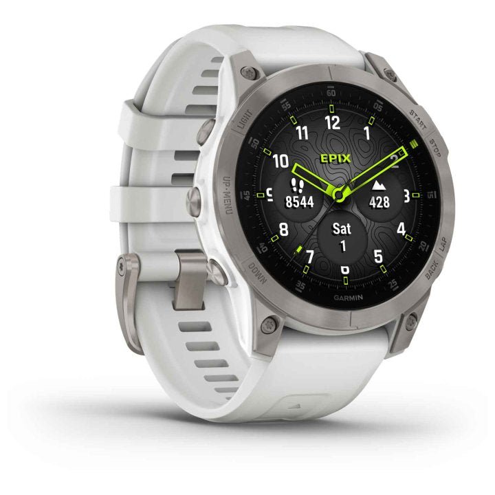 Garmin Epix Sapphire (GEN2) GPS Smartwatch - schneeweiß - Titan - body - fitness