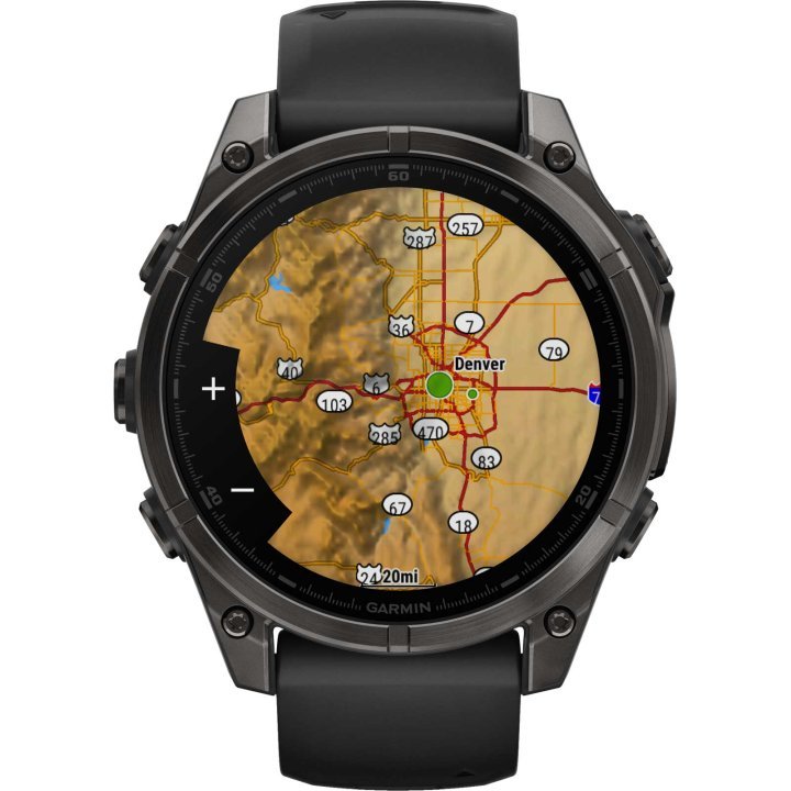 Garmin fenix 8 AMOLED Sapphire GPS Smartwatch - 47mm - Schwarz/Titan Carbongrau DLC - body - fitness