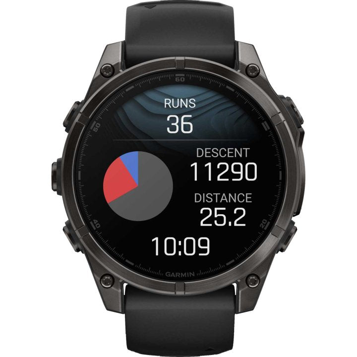 Garmin fenix 8 AMOLED Sapphire GPS Smartwatch - 47mm - Schwarz/Titan Carbongrau DLC - body - fitness