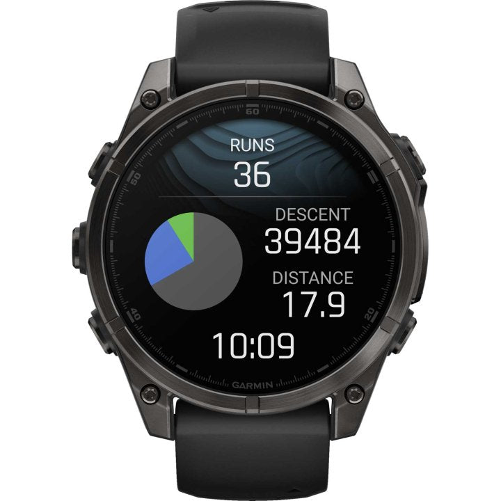 Garmin fenix 8 AMOLED Sapphire GPS Smartwatch - 47mm - Schwarz/Titan Carbongrau DLC - body - fitness