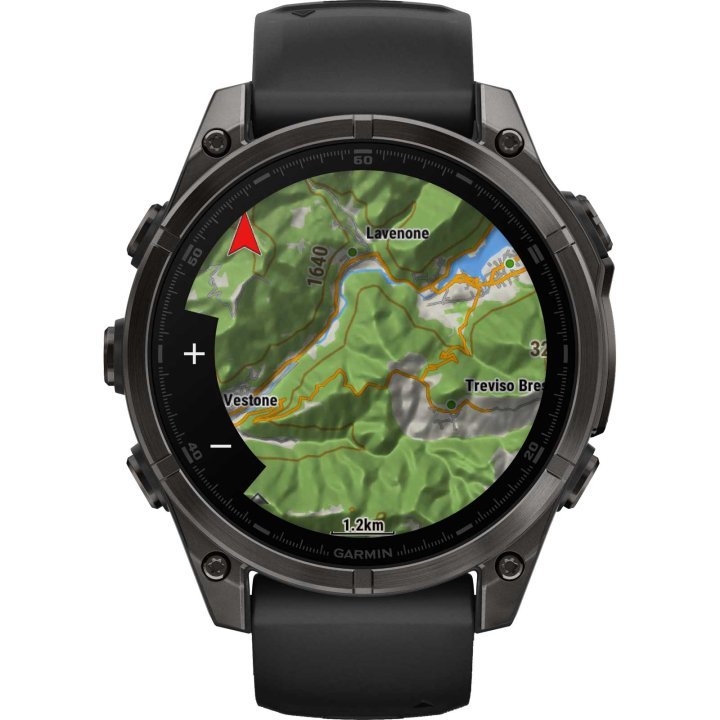 Garmin fenix 8 AMOLED Sapphire GPS Smartwatch - 47mm - Schwarz/Titan Carbongrau DLC - body - fitness