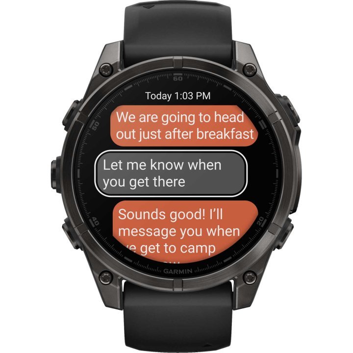 Garmin fenix 8 AMOLED Sapphire GPS Smartwatch - 47mm - Schwarz/Titan Carbongrau DLC - body - fitness