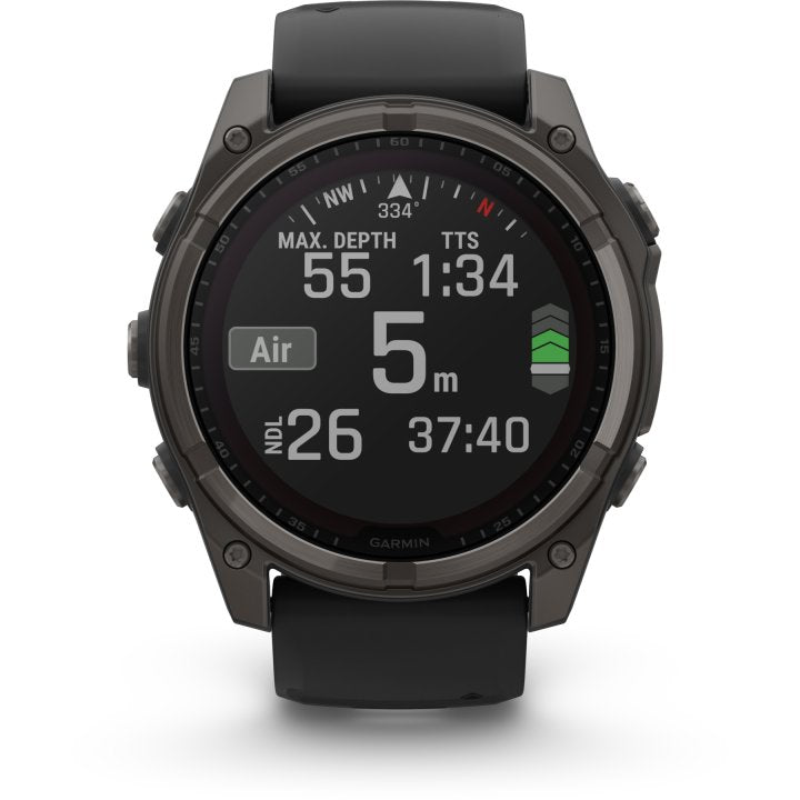Garmin fenix 8 Sapphire Solar GPS Smartwatch - 51mm - Graphit/Titan Carbongrau DLC - body - fitness