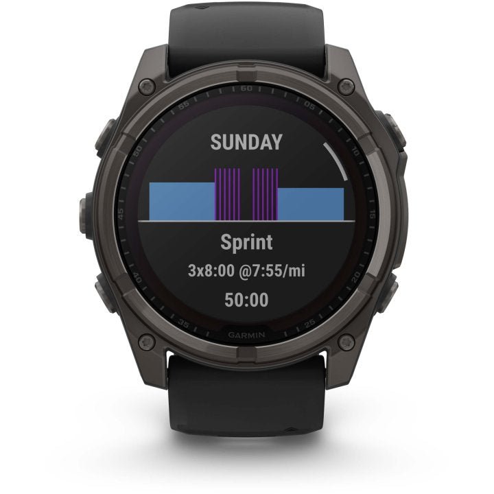 Garmin fenix 8 Sapphire Solar GPS Smartwatch - 51mm - Graphit/Titan Carbongrau DLC - body - fitness