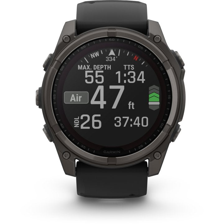 Garmin fenix 8 Sapphire Solar GPS Smartwatch - 51mm - Graphit/Titan Carbongrau DLC - body - fitness
