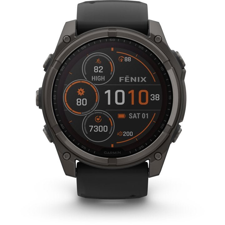 Garmin fenix 8 Sapphire Solar GPS Smartwatch - 51mm - Graphit/Titan Carbongrau DLC - body - fitness