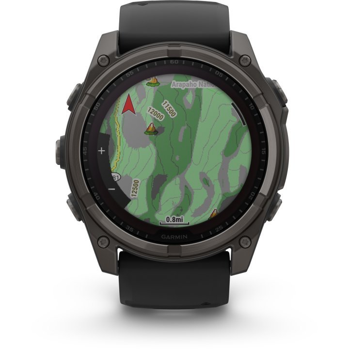 Garmin fenix 8 Sapphire Solar GPS Smartwatch - 51mm - Graphit/Titan Carbongrau DLC - body - fitness